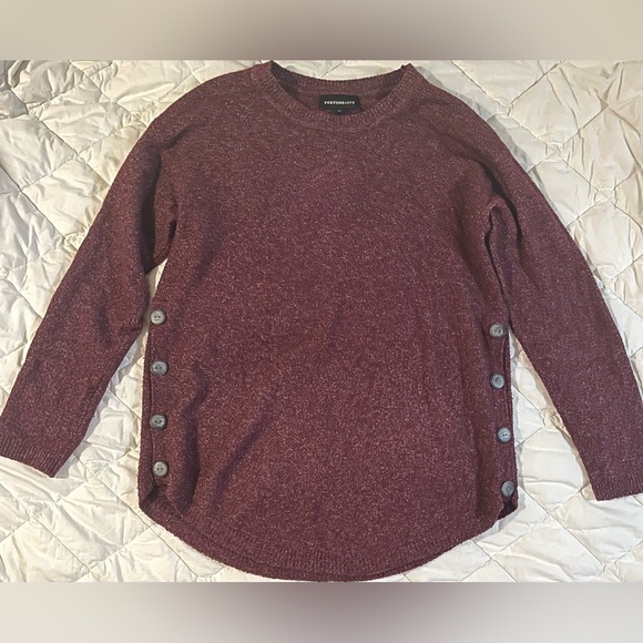 Fortune + Ivy Sweaters - Fortune + Ivy Maroon Sweater